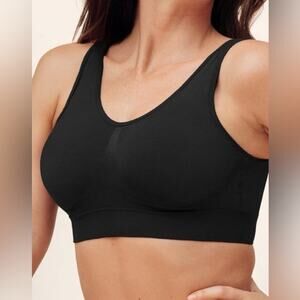 TRUEKIND Wireless Hookless Pullover Wide Strap Bralette - Size S BLACK
